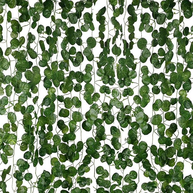 87 FT 12 PCS Artificial Ivy Garland Fake Ivy Leaf Plants Greenery Vine Hanging Garland for Home Bedroom Balcony Office Garden Party Wedding Wall Room Decor, Green