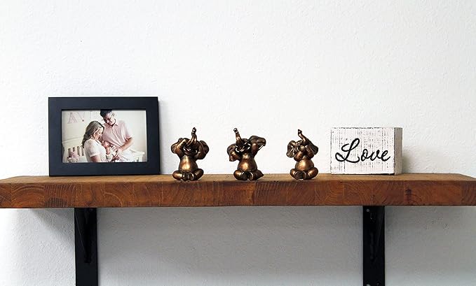 Nature's Mark 3 Baby Elephants See No Evil Hear No Evil Resin Statue Figurine Home Decorative Accent Decor