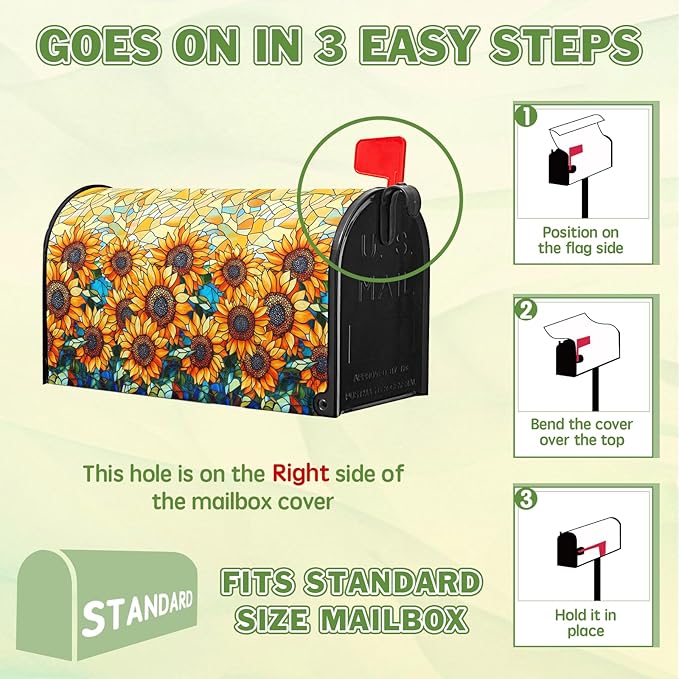 Sunflower Mailbox Covers Magnetic Standard Size Summer Mailbox Cover Fall Vintage Floral Mail Box Covers 21x18 inch Autumn Beautiful Flower Post Letter Box Wraps for Outdoor Garden Decor