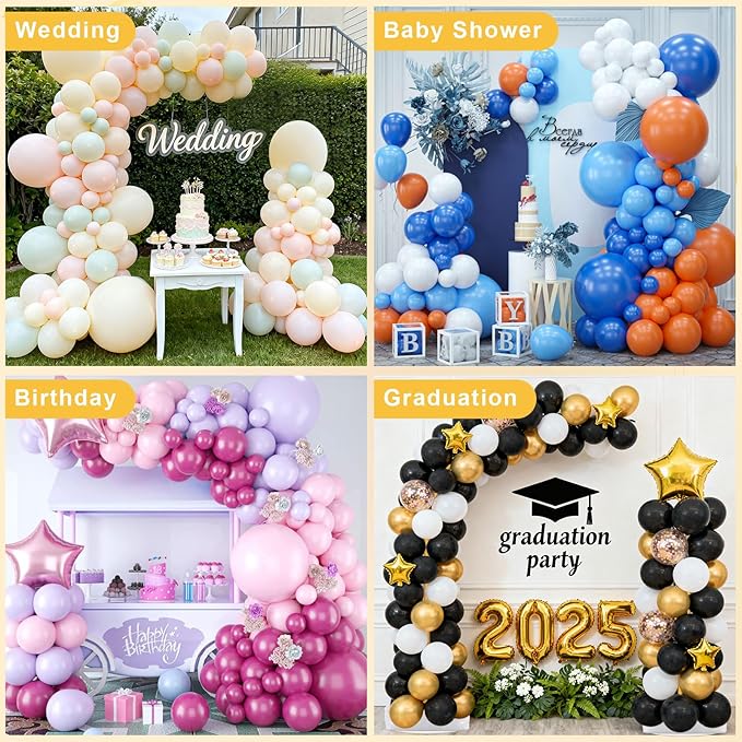 Chamvis Balloon Arch Stand, Ajustable Balloon Arch Kit Wedding Arch Frame Flower Arch Stand Half Curve Arch Backdrop Balloon Stand