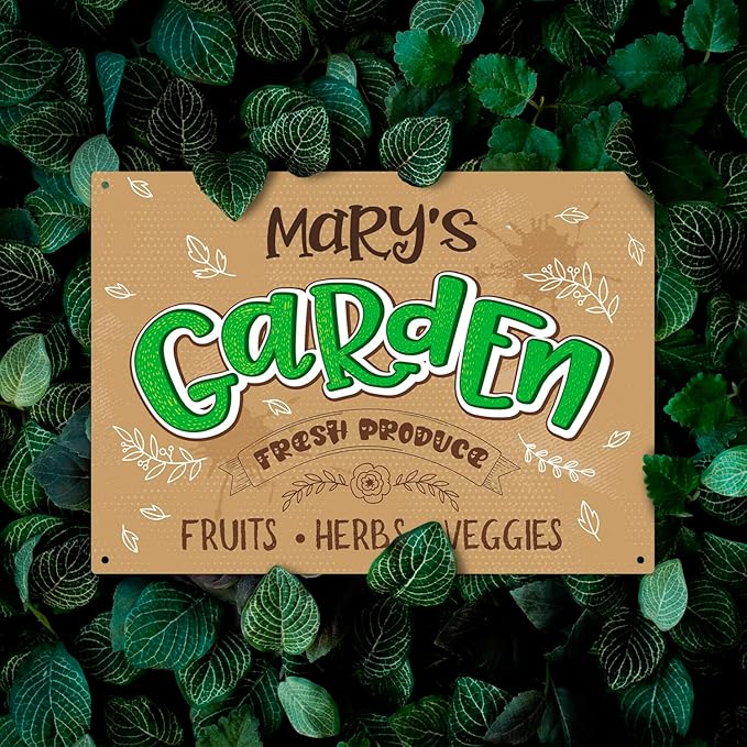 Custom Garden Signs, Personalized Sign for Garden, for Mother's Day, Mom, Christmas Gift Or Girlfriend Sign, 10x14 Inches, Rust Free .040 Aluminum, Fade Resistant, Made in USA by Sigo Signs