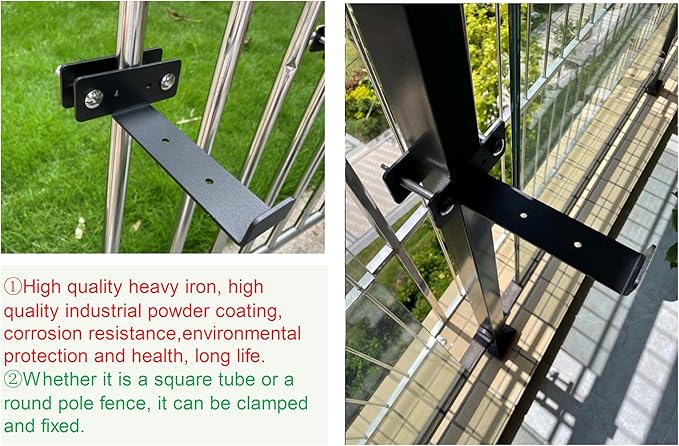 Balustrades Flower Box Supports, Planter Box Supports, Window Box Supports (6 Inches)，for Balustrades, Terraces, Decks, Balconies, Fences. (Black 2 PCS)
