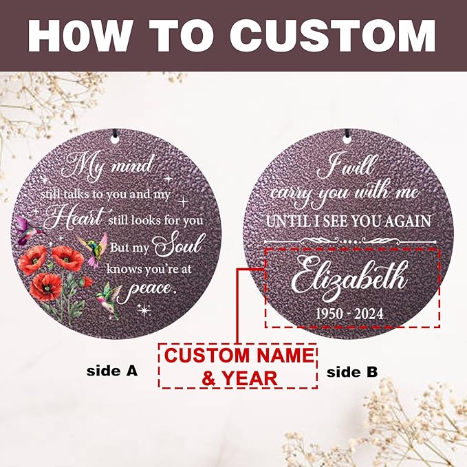 ASTARIN Personalized Memorial Wind Chime for Loss of Loved One 30/36/42 inch, Sympathy Deep Tone Wind Chimes for Mom Dad/Mother Father, Remembrance Gifts for Grief Condolence Funeral, Bereavement 30