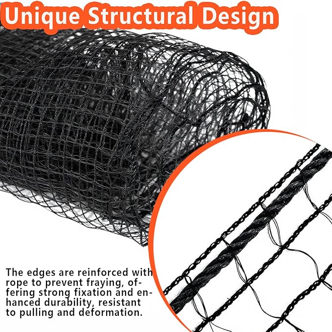 5'x65' Temporary Fence, Garden Fencing Plastic Mesh Fence, Animal Barrier for Dog, Deer, Chicken, Poultry, Deer, Rabbit, Black