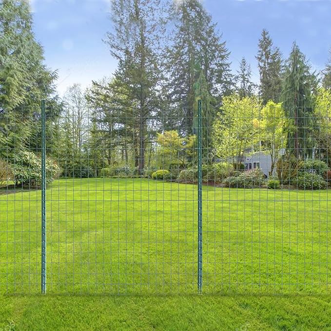 Green PVC Coated Welded Wire Fencing, 72in High x 50ft Long, 2 inch x 4 inch 14GA 2/3/4/5/6 Ft Tall Welded Wire Fence Rolls, Green Metal Garden Fence Wire Roll Garden Fencing for Yard