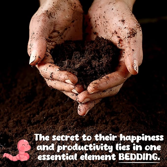 5lb Worm Bedding for Nightcrawlers and Red Wigglers (Worms Not Included) - Vermicompost Bin Worm Bedding - Earthworm Food for Organic Potting Soil Gardening Mix