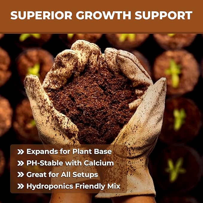 Compressed Coco Coir Bricks – 100% Organic, 650g x 6 Bricks – Expands to 8L Each, Eco-Friendly, Biodegradable, No Chemicals – Ideal for Vegetables, Fruits, Flowers, Seedlings