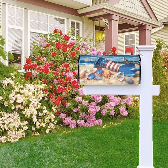 Coastal Lighthouse Mailbox Covers Magnetic Letterbox Covers 21x18 Inch for Garden Outdoor Decoration