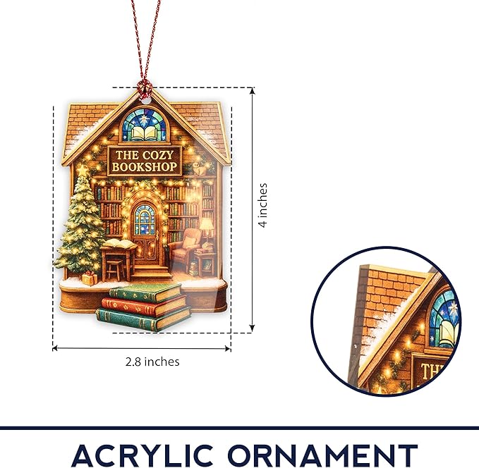 Funny Christmas Book Ornament 2025 - Book Christmas Ornament - Book Lover Gifts for Women - Books Ornaments for Christmas Tree - Bookish Gifts - Christmas Ornaments 2025 for Gift, Decor, Exchange