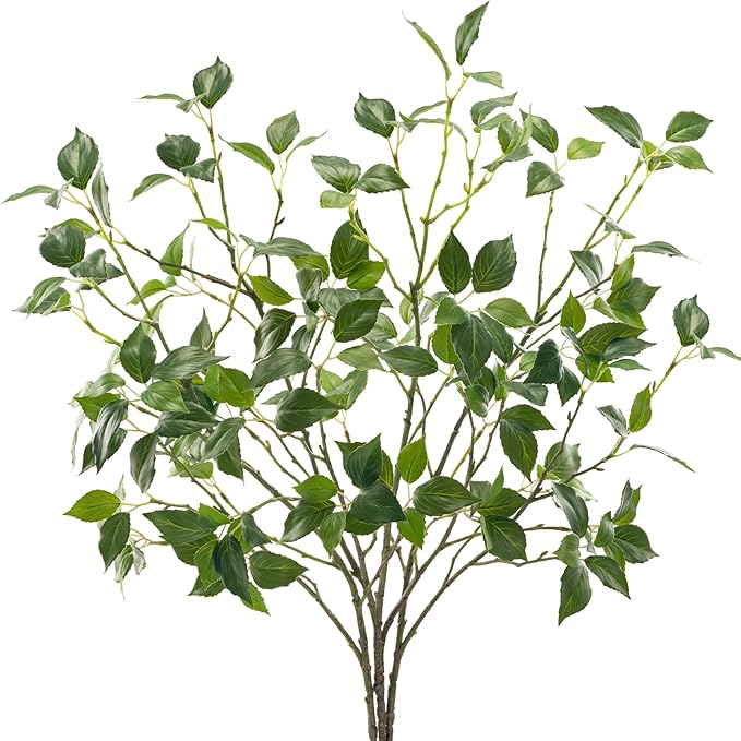 Eucalyptus Stems 32"Fake Plants Eucalyptus Greenery For Vase Artificial Plants Indoor Bay Leaves Bathroom Decor Fake Leaves Greenery Stems Eucalyptus Leaves Dining Room Decor Nordic Decor(4pcs)