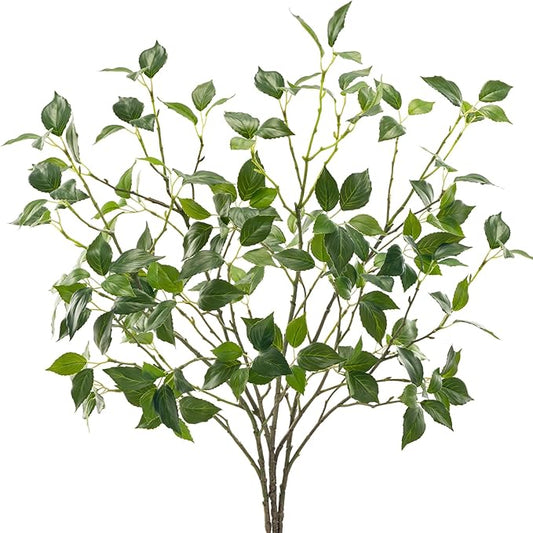 Eucalyptus Stems 32"Fake Plants Eucalyptus Greenery For Vase Artificial Plants Indoor Bay Leaves Bathroom Decor Fake Leaves Greenery Stems Eucalyptus Leaves Dining Room Decor Nordic Decor(4pcs)