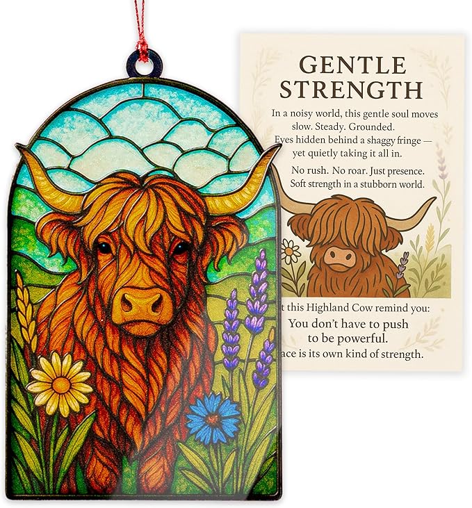 Funny Christmas Ornaments - Highland cow ornament - Highland cow gifts - Christmas ornament 2025 - Vintage Farmhouse christmas ornament - White elephant gifts - Xmas Tree Funny Decoration