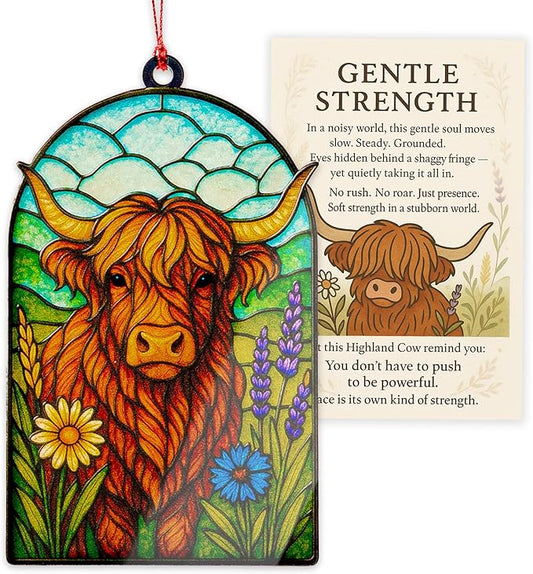 Funny Christmas Ornaments - Highland cow ornament - Highland cow gifts - Christmas ornament 2025 - Vintage Farmhouse christmas ornament - White elephant gifts - Xmas Tree Funny Decoration
