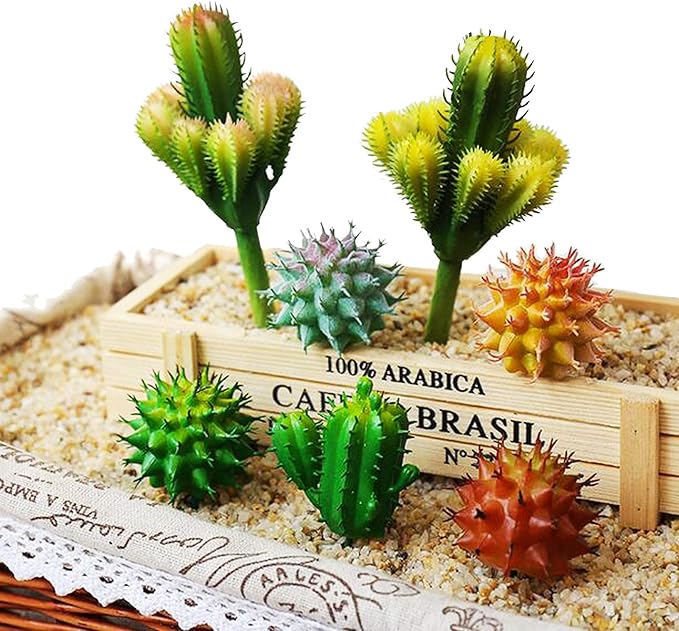 N|A Cayway 10 PCS Artificial Cactus and Succulent Plants - Faux Cacti Decor for Decoration - Bulk Pack