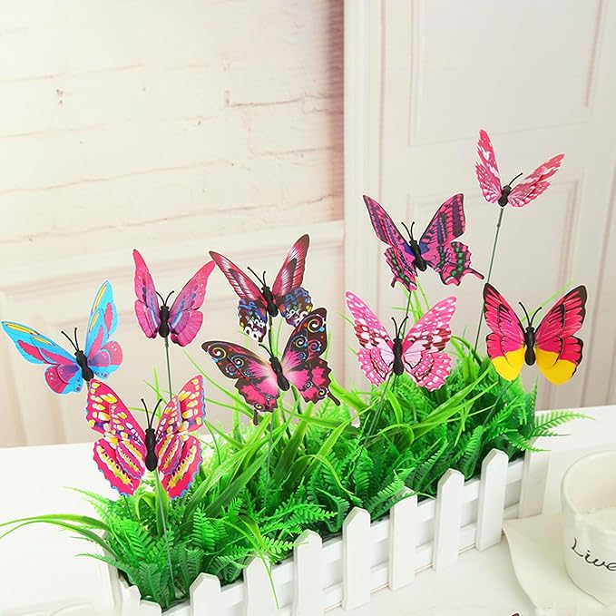 Kleeblatt Butterfly Clip 12pcs - Hair Accessories, Garden Decor, and Outdoor Decorative Stakes - Ideal for Garden & Patio Enhancement
