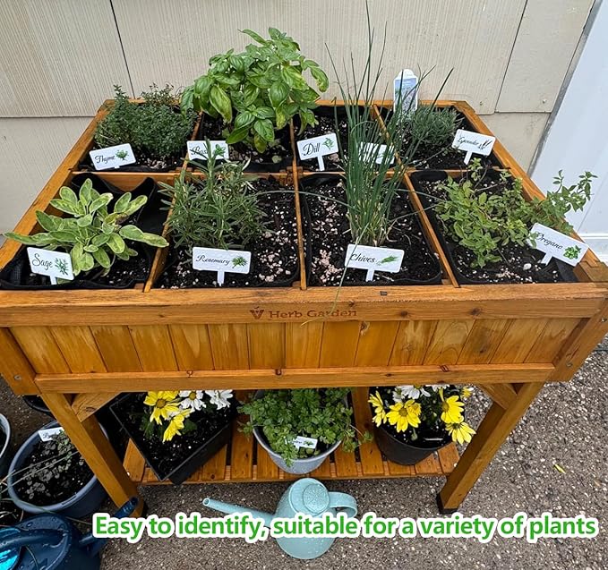 12Pcs Herb Garden Signs - 12 Styles Plant Labels for Outdoor Acrylic Markers - Waterproof Reusable Stakes Tags With Names for Vegetables Indoor Outdoor Decoration