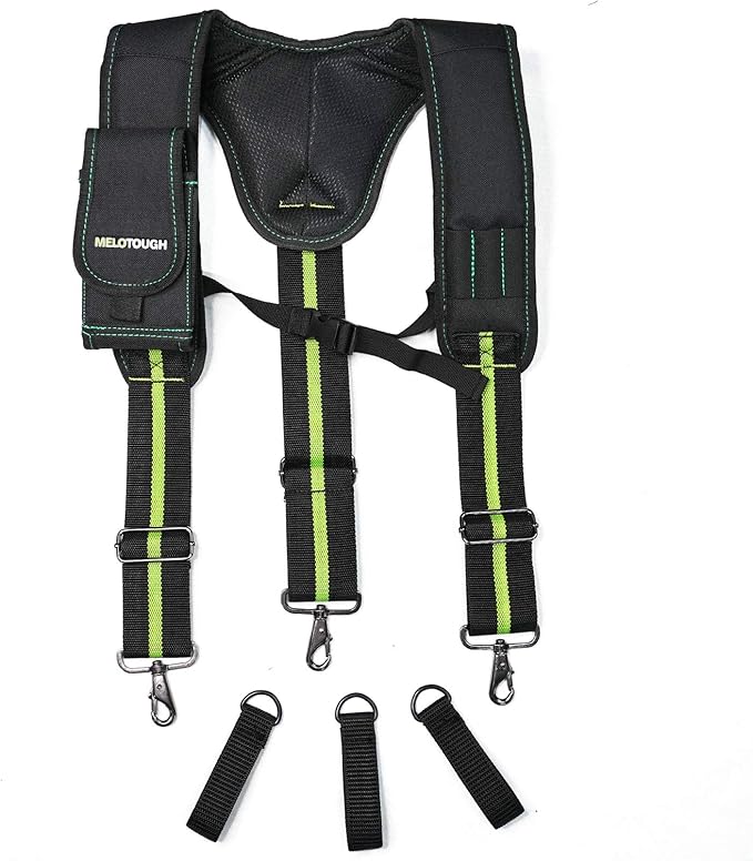 MELOTOUGH Tool Belt Suspenders for Work Belt Suspenders Heavy Duty Padded Suspenders for Electrician/Construction/Farmer