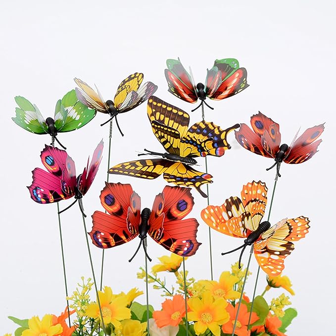 Kleeblatt Butterfly Clip 12pcs - Hair Accessories, Garden Decor, and Outdoor Decorative Stakes - Ideal for Garden & Patio Enhancement