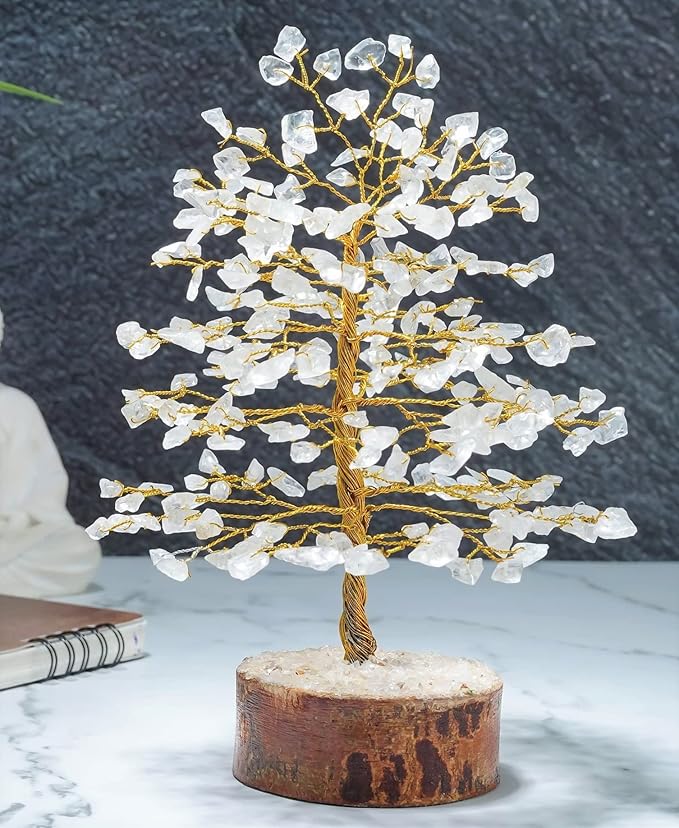 "Clear Quartz Healing Crystals Tree Bonsai Desk Decor for Women Room & Office Decor Spiritual Gift Meditation Crystals Home room decor cute house warming gifts for women Mom Birthday her 10"""""