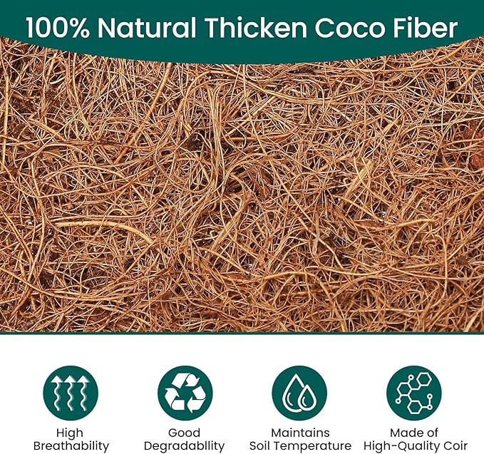 4 Packs 30 inch Trough Coco Coir Liner for Hanging Basket Planter Replaceable Natural Coconut Fiber Liners for Hanging Baskets Window Box Garden Fence Flower Pots Outdoor Indoor (4pcs 30 inch)