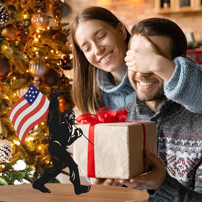 TT & MM Christmas Big Foot Sasquatch Gifts for Men/Women,Bigfoot Yard Decor Metal Garden Stakes,Patriotic Decorations Outdoor Bigfoot Silhouette Statues for Yard Art,Patio,Lawn