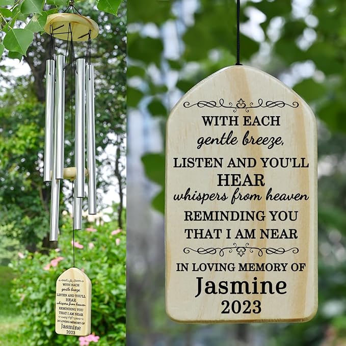 Sympathy Wind Chimes - Memorial & Bereavement Gifts for Loss of Loved Ones - In Loving Memory