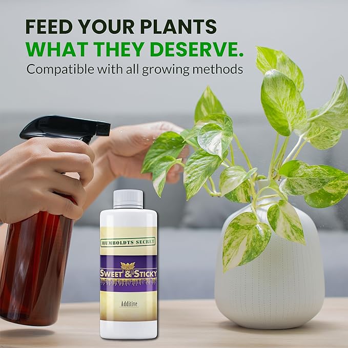 Humboldts Secret Sweet & Sticky Carbohydrate and Saccharide Plant Energy Additive | Indoor and Outdoor Plant Nutrients Enhancer for Growth and Aroma | Boosts Flavor and Resin Development | 8 Ounce