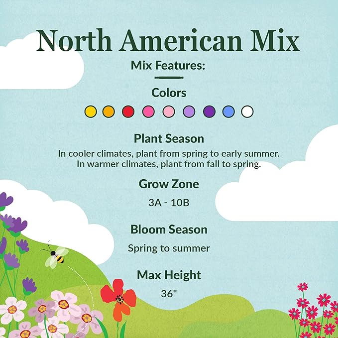 Ferry-Morse North American Mix Bulk Wildflower Seeds, 1lb