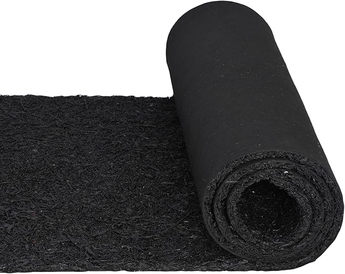 Nisorpa 8' x 2' Black Mulch Mat, Recycled Rubber Mulch Mat Garden Barrier Garden Edging Border Mat Rubber Mulch for Landscaping Outdoor