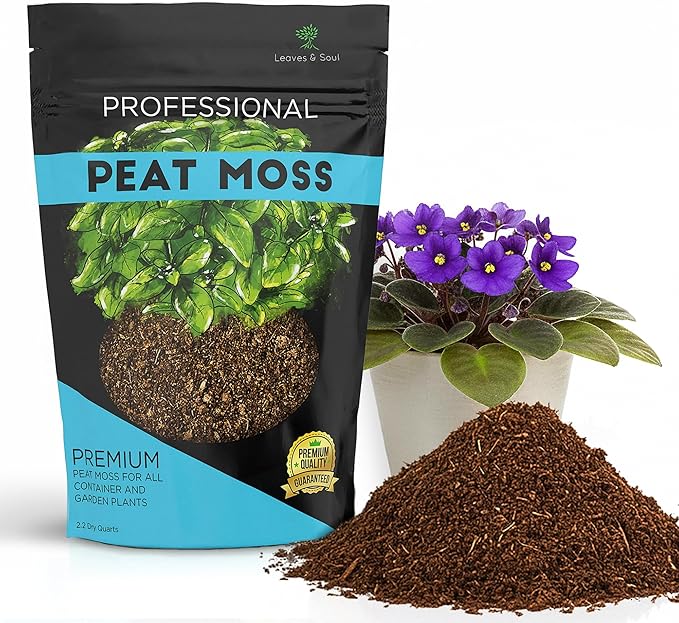 Professional Peat Moss | for Container and Garden Plants | All Natural Lightweight Soil Additive | Large 2.2 Quarts | Made in USA