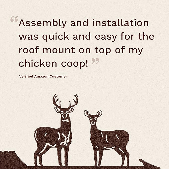 EZ Vane Standing Deer Weathervane — Roof Mount, Wind Cups, Antique Copper Finish, Steel with Durable Triple Powder Coating, Handcrafted in USA