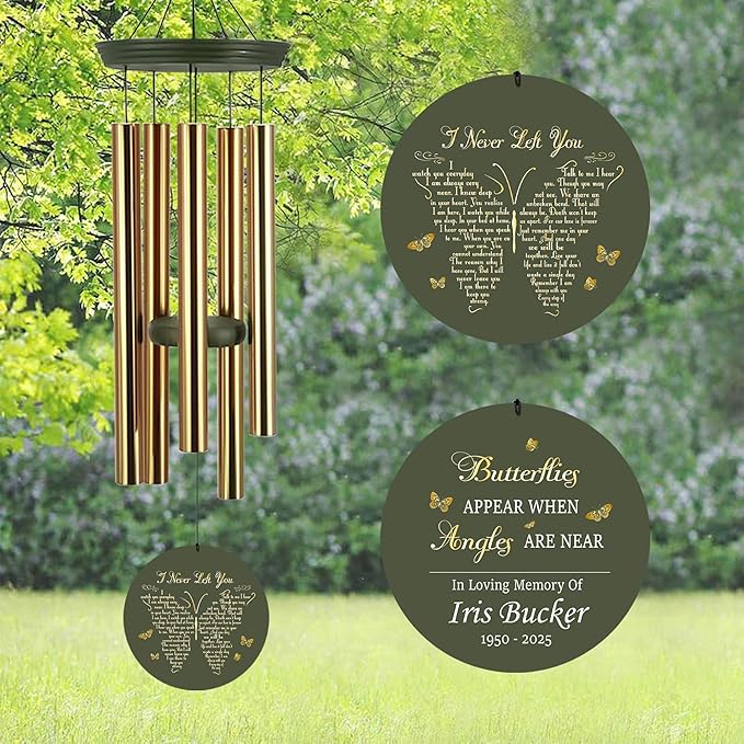 ASTARIN Memorial Wind Chimes Personalized, Bereavement Gift Ideas for Sympathy Loss of Lover Mother Father, 36 inch Deep Tone Wind Chimes Patio Decoration, in Memory of Loved One Gift(Produced in USA)