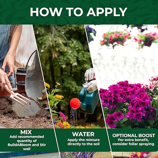 BuildASoil Vegan Bloom Booster & Flower Fertilizer – Organic Hydrangea & Rose Fertilizer Plant Food, Bloom Booster Fertilizer for Outdoor Gardens & Houseplants – Natural Soil Flower Food, 1 LB Bag
