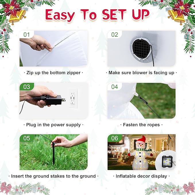 eUty 8ft Christmas Inflatable Outdoor Decoration Lighted ICY Snowman Decor Waterproof Christmas Blow Up Yard Decorations for Xmas Holiday Party Yard Garden Lawn Decor