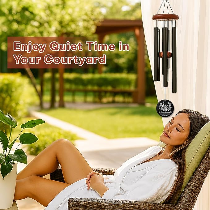 Personalized Nurse Memorial Wind Chime – “in Loving Memory” Custom Engraved Name & Years – Medical Professional Sympathy Gift – Memorial Windchime for Loss of Loved One – Caregiver Tribute Décor