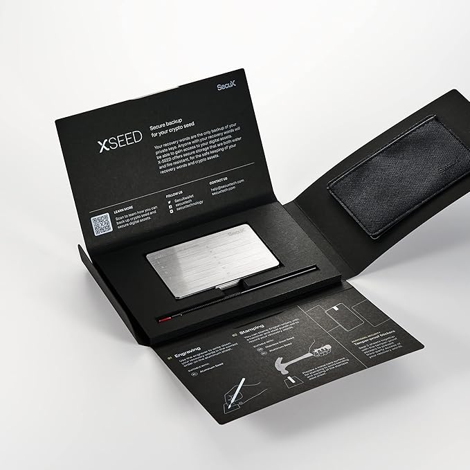 SecuX – XSEED - Secure Bitcoin Wallet Crypto Seed Storage Steel Plate - Compatible, Ledger, Trezor Hardware Wallets…