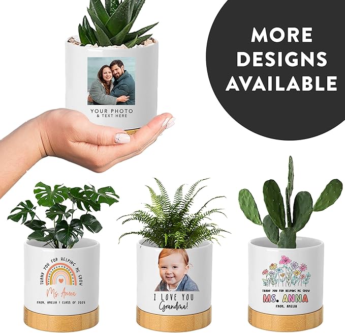 Custom Teacher Flower Pot with Drainage Personalized Thank You Gift by andaz Press