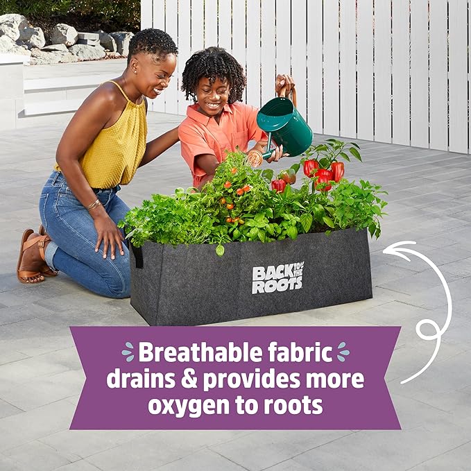 Back to the Roots Breathable Raised Bed (Provides More Oxygen to Roots), 9 Cu. Ft., No Assembly Needed, Reusable & Weatherproof