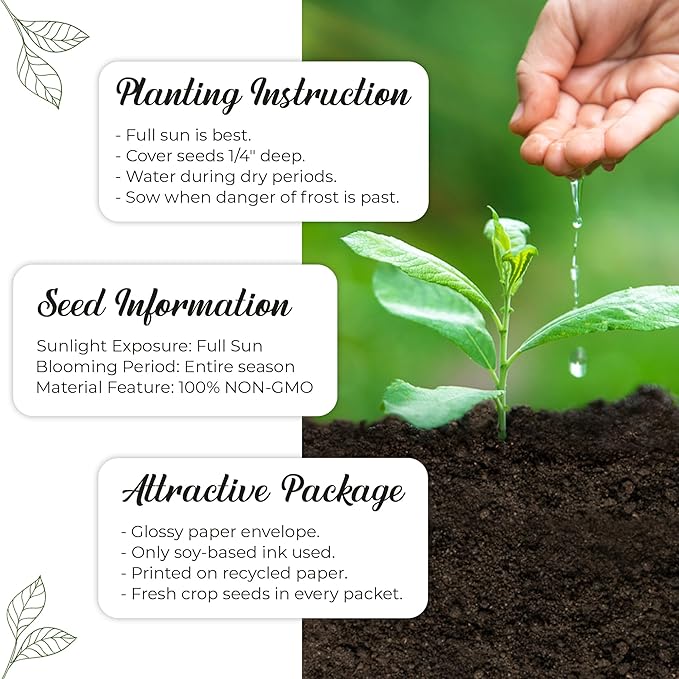 Pack of 20 Pre-Filled Seed Mix Packet Wildflowers Plant for Funerals, Memorial Services in Loving Memory Flower Path Also Serves Thank You Celebration of Life Favors Plant Seeds Year-Round