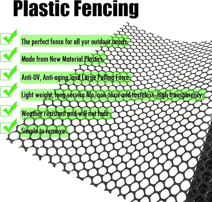 Upgraded 15.7IN x 33FT ABS Plastic Chicken Wire Fence Mesh, Poultry Fencing, Hexagonal Fencing Wire for Gardening, Construction Barrier Netting, Chicken Wire Frame Crafts, Floral Netting