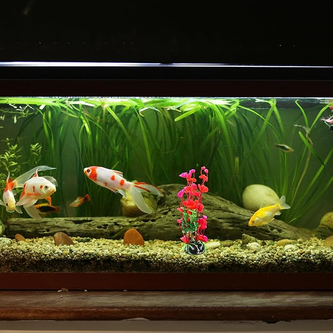 Aquarium Decoration,Aquarium Aquascaping Artificial Plants for Aquarium Fish Tank, 8Inch(Red/Green)