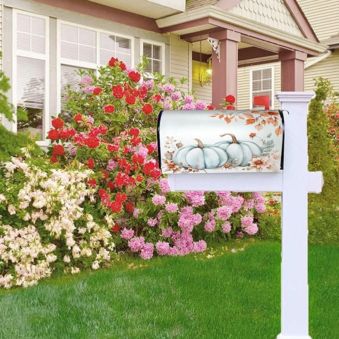 DADABULIU Mailbox Covers Pumpkin Fall Leaf Thanksgiving Magnetic Letter Post Box Cover Standard Size 21 x 18 Inch Garden Yard Home Decorative