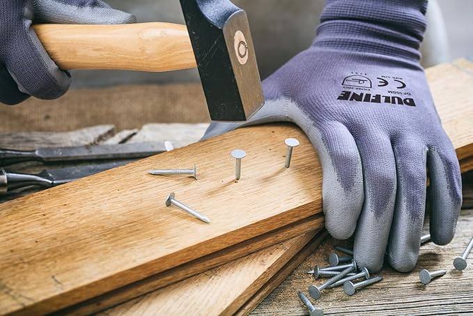 Safety Work Gloves PU Coated-12 Pairs,Grey Seamless Knit Glove with Polyurethane Coated Smooth Grip on Palm & Fingers, for Men and Women, Ideal for General Duty Work (Small)