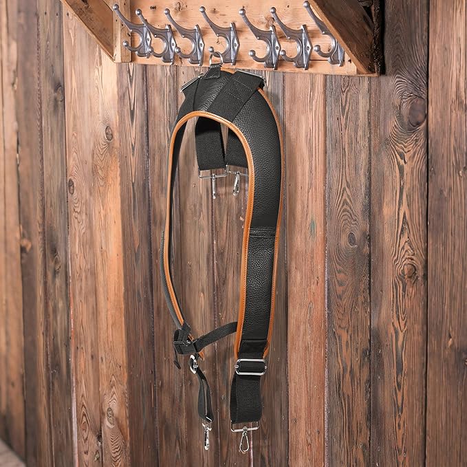 Leather Tool belt suspenders, Padded tool bag suspenders Work belt Suspenders with Attachment Loops