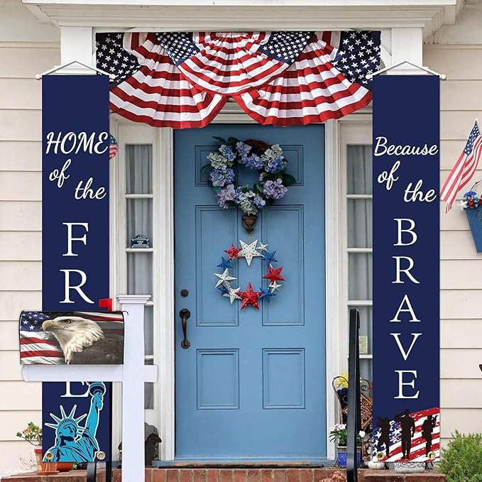 Independence Day American Eagle Flag Mailbox Covers, 4th of July Magnetic Outdoor Decorations Mailbox Wraps Post Letter Box Cover for Garden Decor Larger Size 25.5x21 in