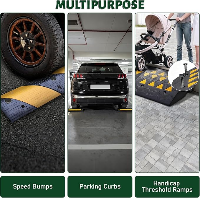 Rebar Stakes - 14 inch Metal Spikes for Asphalt 1/2 Inch Diameter 10 Pack Anchor Kit Galvanized Steel Ground Stakes for Parking Curbs, Speed Bumps, Wheelchair Ramps, Cable Protectors, Cord Covers