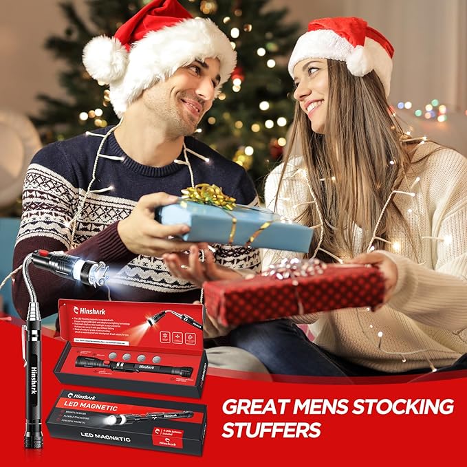 Stocking Stuffers Gifts for Men Extendable Telescoping Magnetic Pickup Tools, Mens Gifts for Christmas Birthday Gifts for Men Dad Husband Him Grandpa, White Elephant Gift for Adults Cool Gadgets Tools