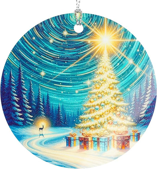 Golden Christmas Tree Night Ornament – Starry Night Decor – Christmas Tree Ornament – Christmas Ornament 2025 - White Elephant Gifts - Xmas Tree Funny Decoration