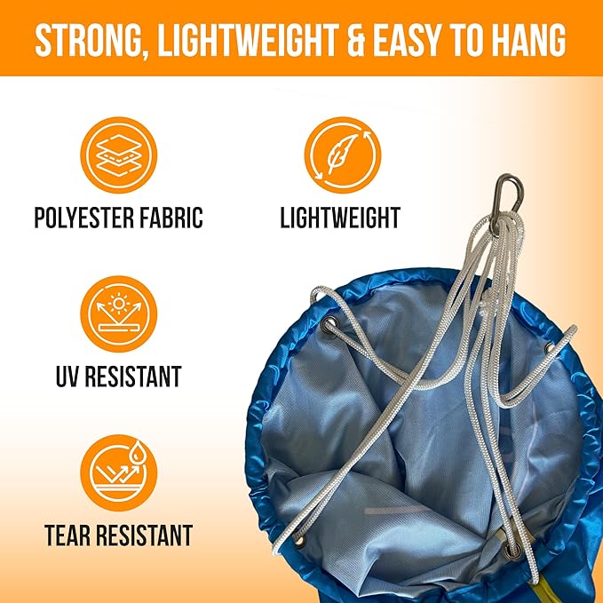Pickleball Windsock Flag 10"x36" | Blame the Wind Design | Easy Install with Carabiner | Lightweight 4 oz Polyester | Quad-Stitched Durable Fabric | Shows True Wind Direction & Speed