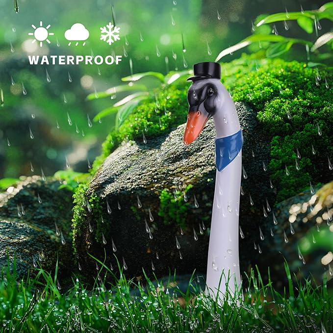 Porch Goose Statue Stake Garden Goose Decor, 16'' Planter Decor Goose Stake Outdoor Decorative Front Porch Figurine for Yard Patio Lawn, Best Gifts for Mom Grandma Women